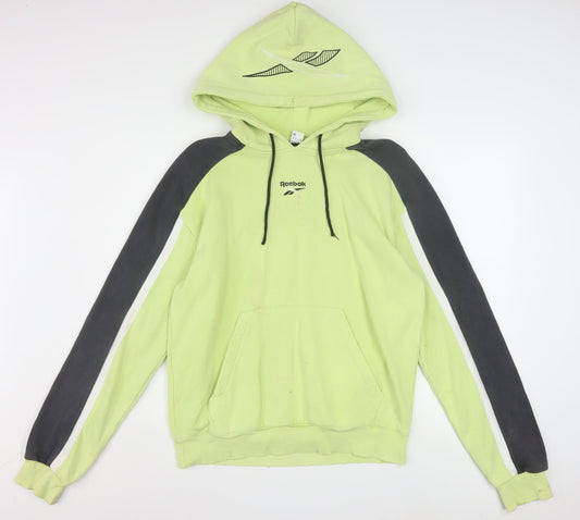 Reebok Men's Green Pullover Hoodie M Logo Sports Fleece