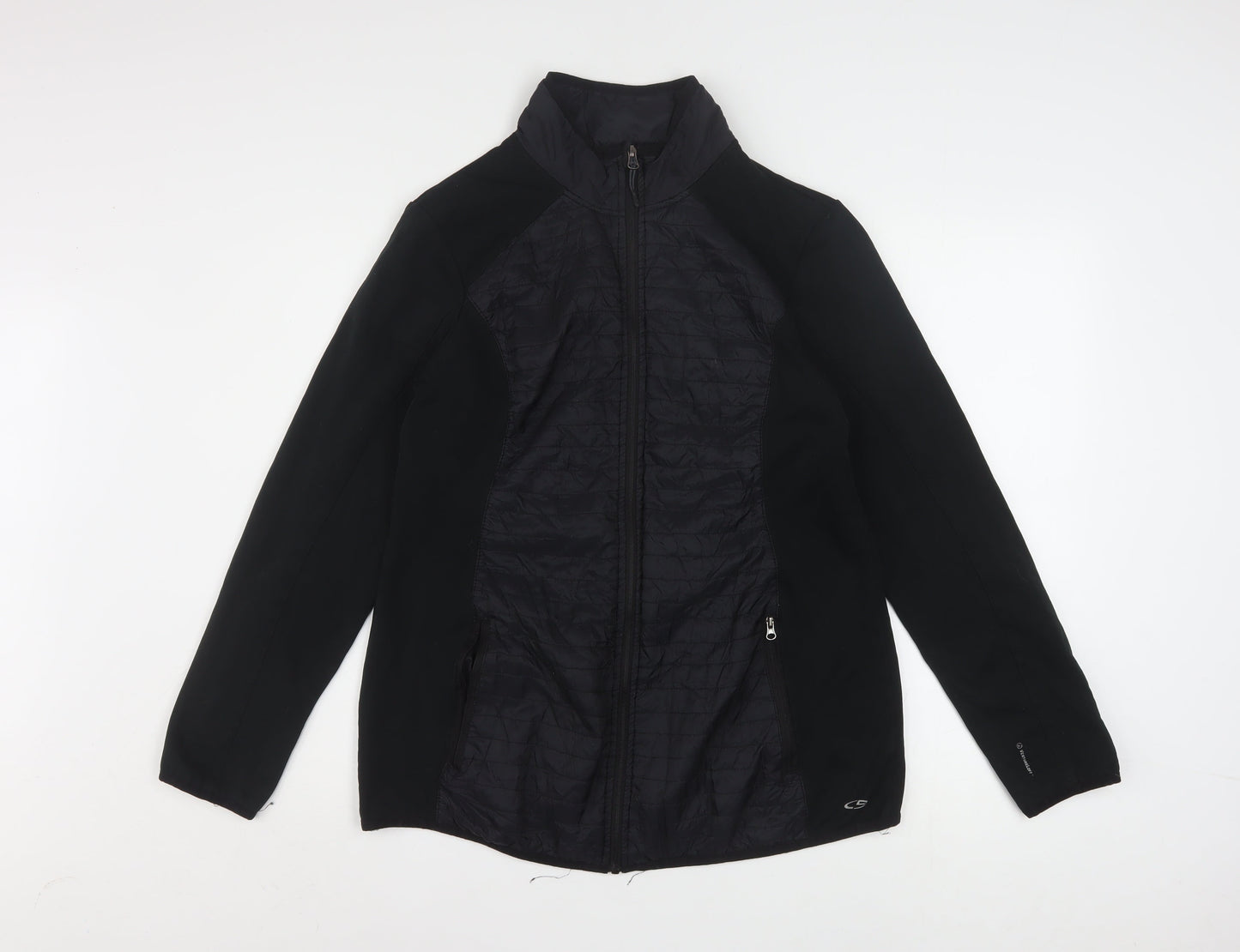 Champion Womens Black XL Windbreaker Jacket Lightweight Full Zip
