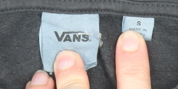 Vans Men's Black Pullover Hoodie S Graphic Logo Skate Fleece