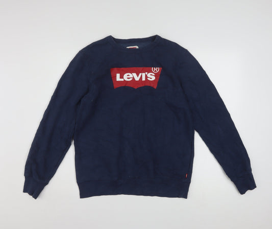 Levi's Boys Blue XL 13-15 Years Crew Neck Logo Pullover Sweatshirt