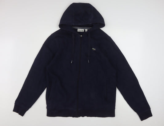 Lacoste Men's Blue Full Zip Hoodie XL Cotton Fleece Casual