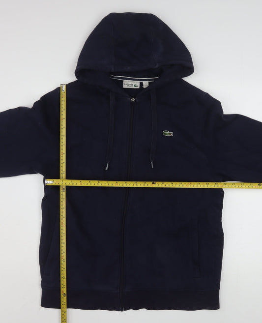 Lacoste Men's Blue Full Zip Hoodie XL Cotton Fleece Casual