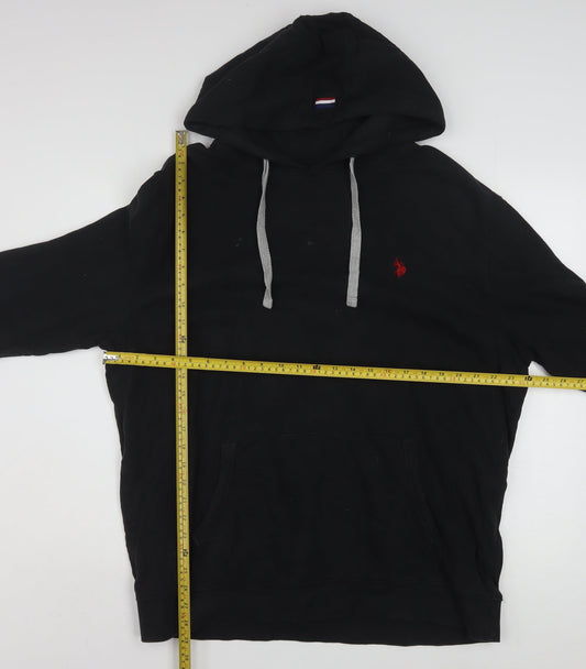 U.S. Polo Assn. Men's Black 3XL Pullover Hoodie with Logo