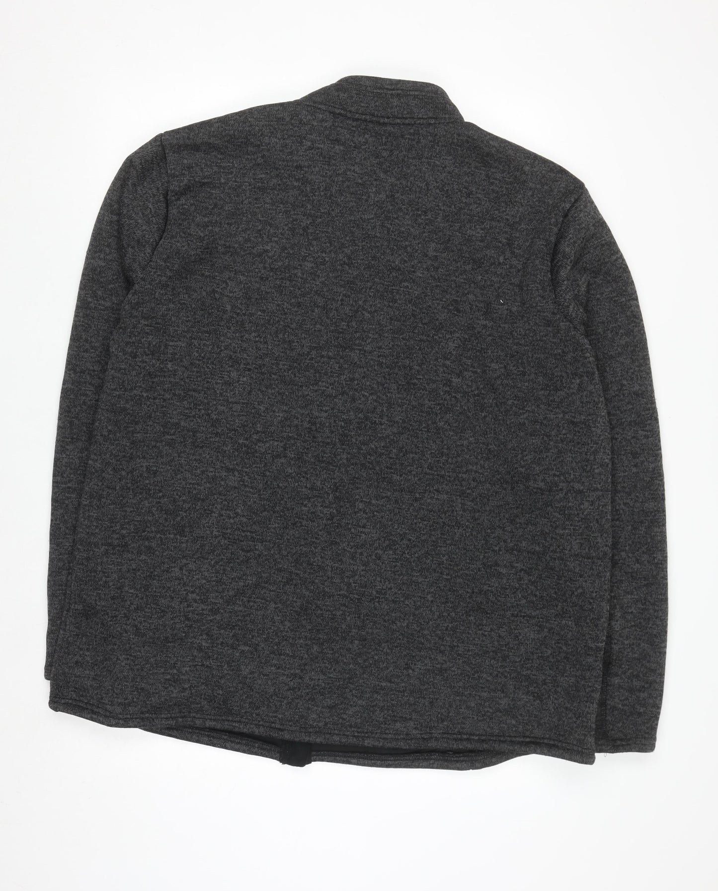 Livergy Men's Grey Full Zip Fleece Lined Sweatshirt Size L