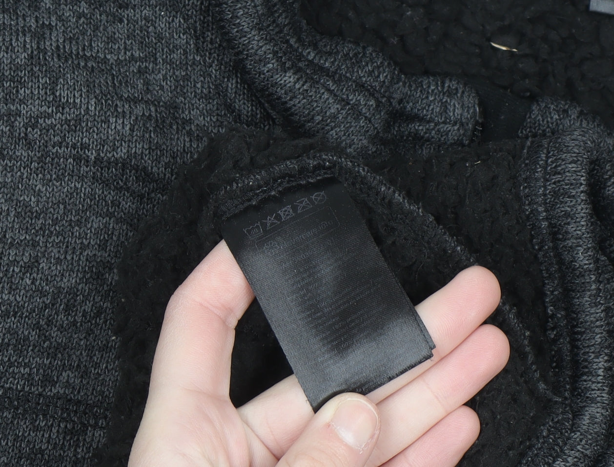 Livergy Men's Grey Full Zip Fleece Lined Sweatshirt Size L