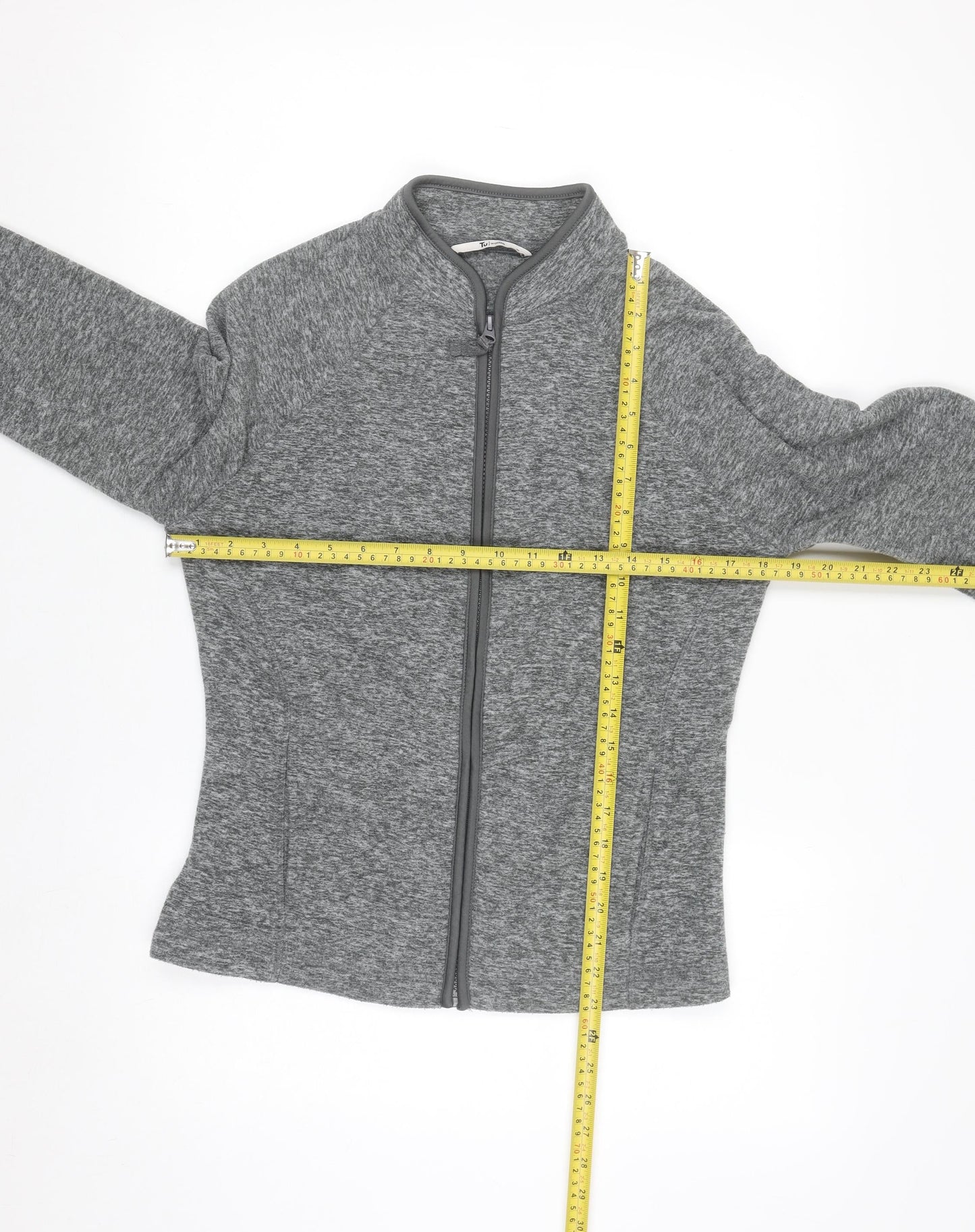 Tu Women Grey Full Zip Hoodie Size 10 Polyester Lightweight