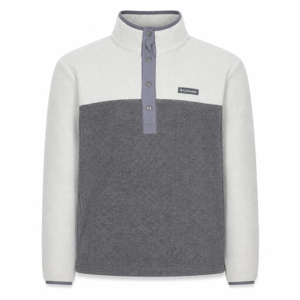 Columbia Men's Grey Fleece Henley Sweatshirt Size L Outdoor