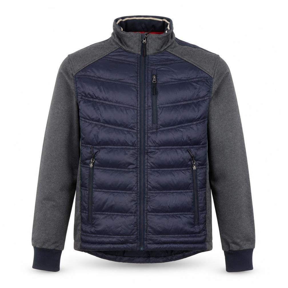 Indigo Men's Blue Puffer Softshell Jacket Medium Zip Pockets