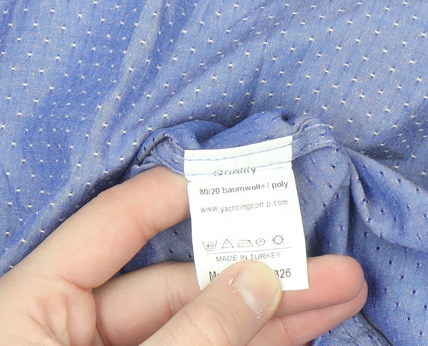 Yachting Company Men's Blue Long Sleeve Button-Up Shirt XL