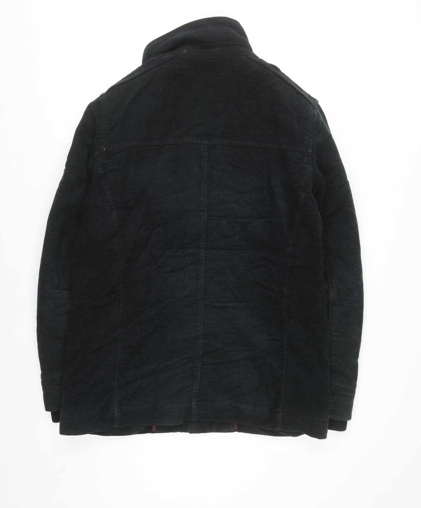 Next Men's Black Italian Moleskin Military Jacket Size M Cotton Blend