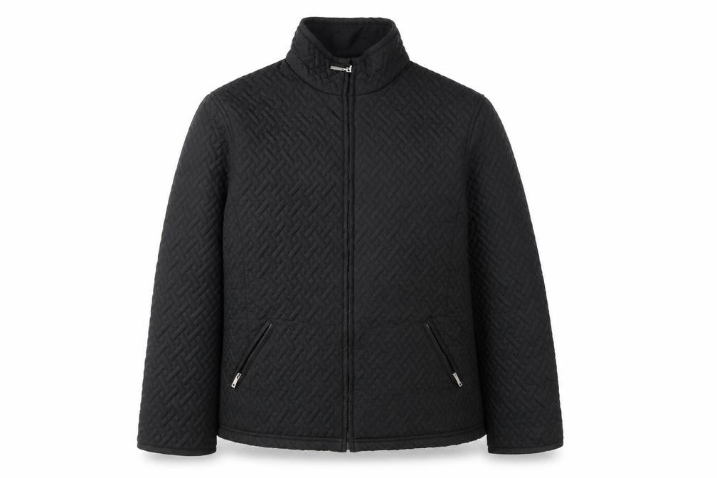 Pure & Natural Men's Black Quilted Mid-Length Jacket L
