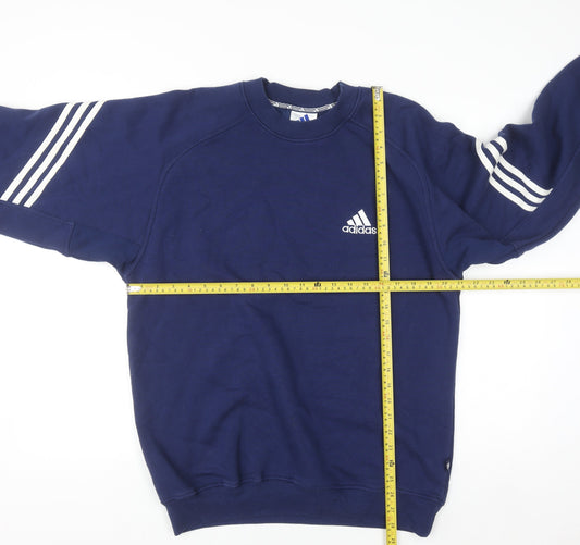 Adidas Men's Blue Crew Neck Pullover Sweatshirt Size S Regular Fit