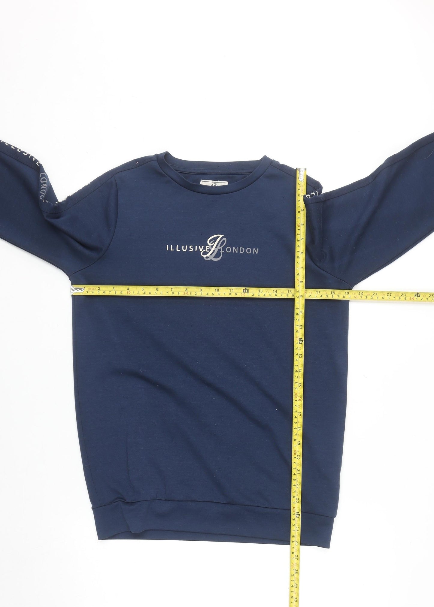 Illusive London Men's Blue Logo Crew Neck Sweatshirt Size L