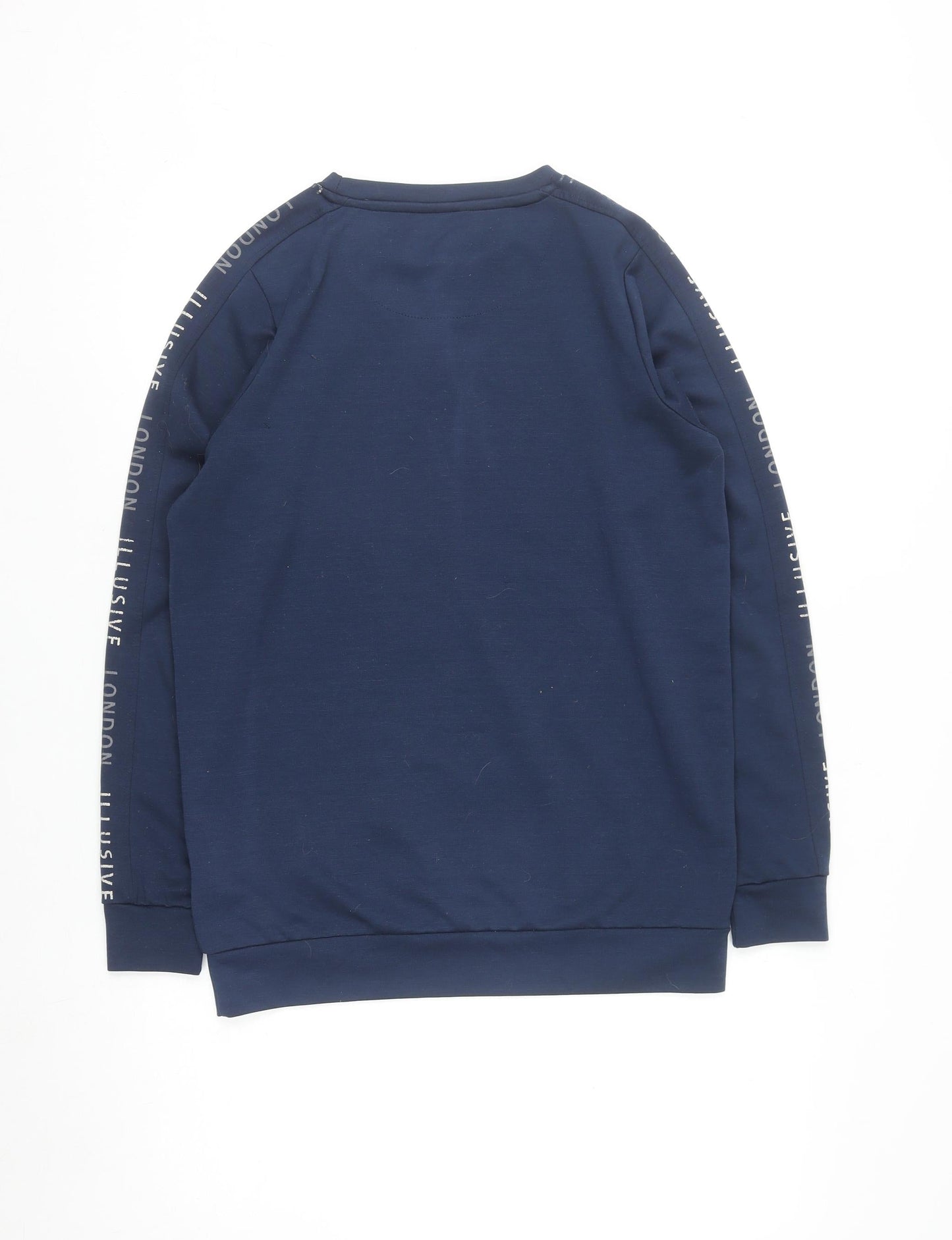Illusive London Men's Blue Logo Crew Neck Sweatshirt Size L