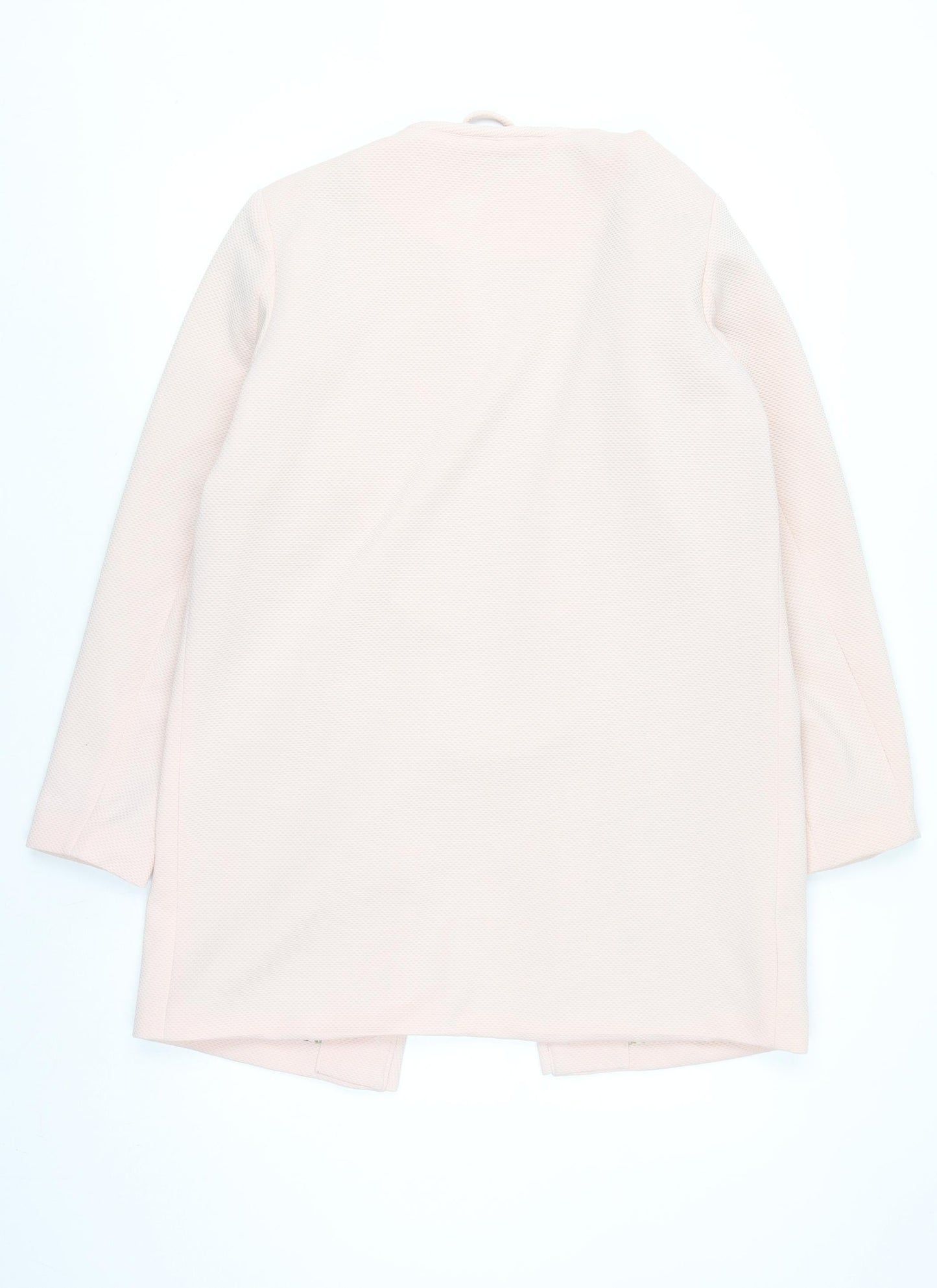 Vero Moda Women's Pink Mid-Length Open Knit Coat L