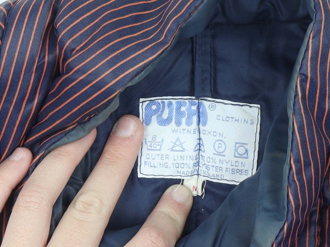 Puffa Women's Purple Striped Puffer Waistcoat Size M