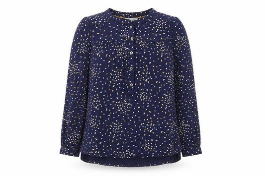 Boden Women’s Blue Polka Dot Long Sleeve Tunic Blouse UK 10