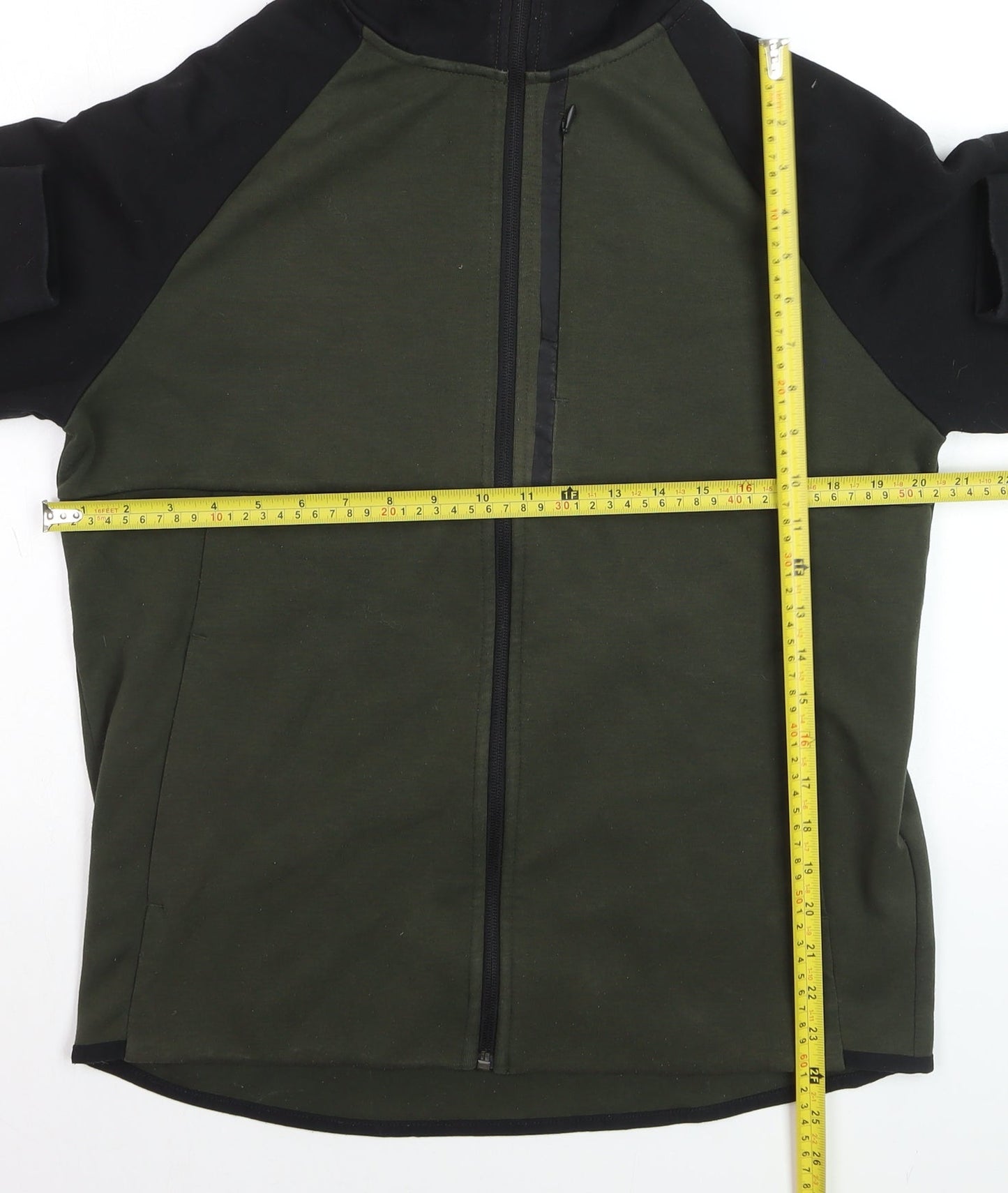 H&M Men's Green Hooded Full Zip Sport Jacket Size M