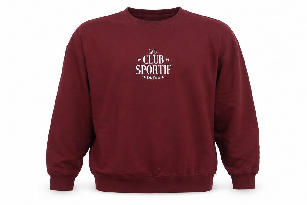 New Look Mens Red XL Pullover Sweatshirt Le Club Sportif Crew Neck