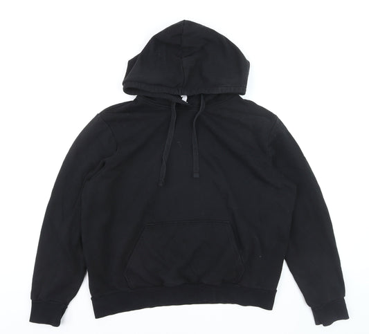 DIVIDED Men’s Black Pullover Hoodie L Fleece Cotton Blend