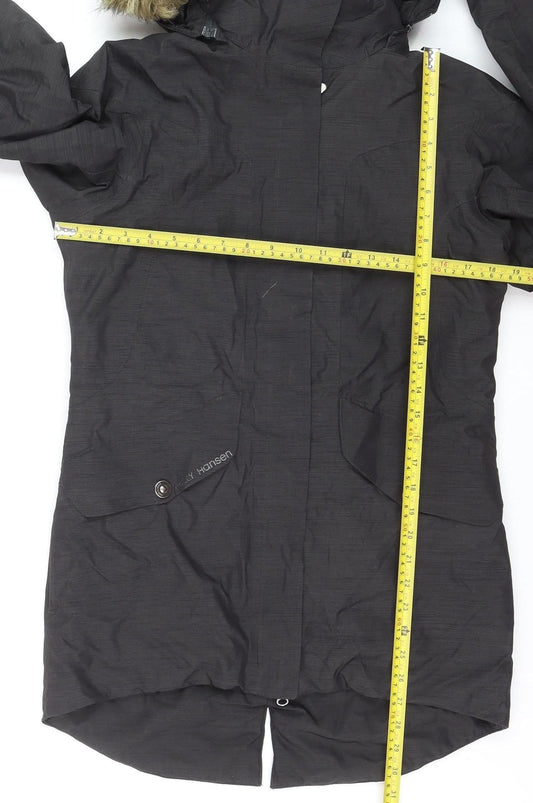 Helly Hansen Mens Black Parka Coat S Waterproof Hooded Winter Jacket