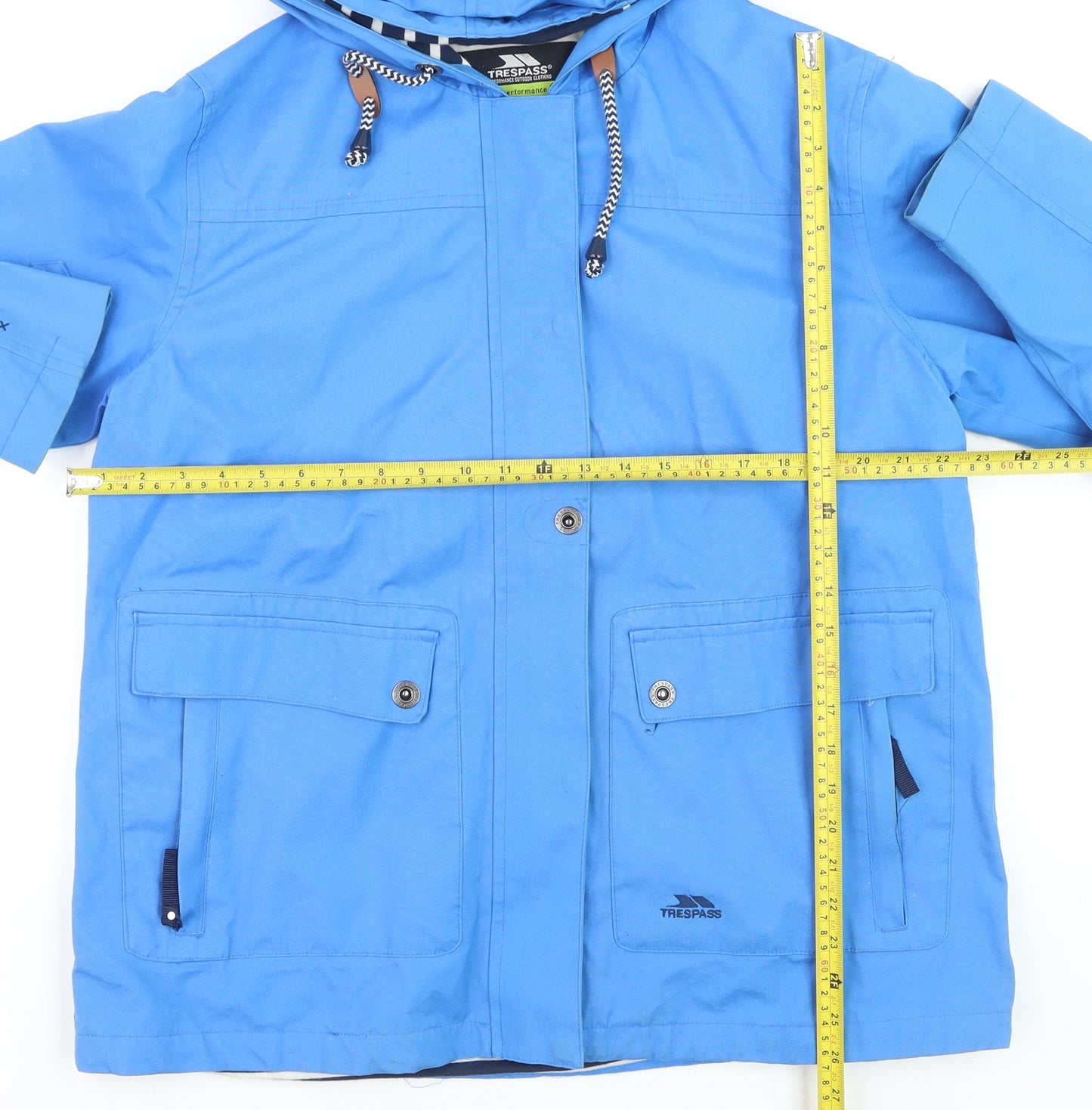 Trespass Womens Blue Waterproof Hooded Rain Jacket Size XL