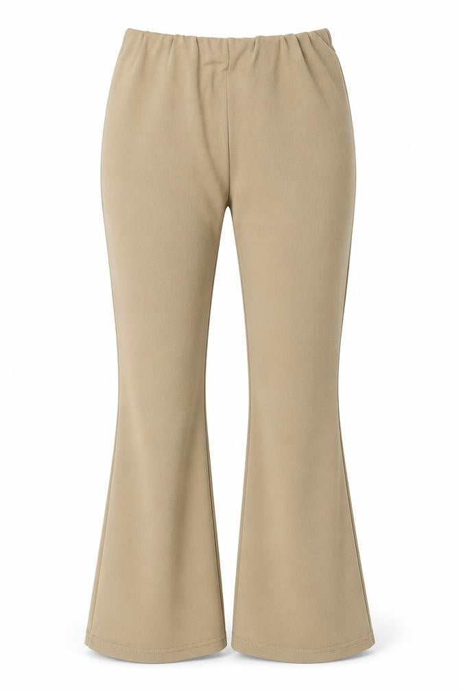 Vero Moda Women Beige Flared Jersey Stretch Trousers Size S