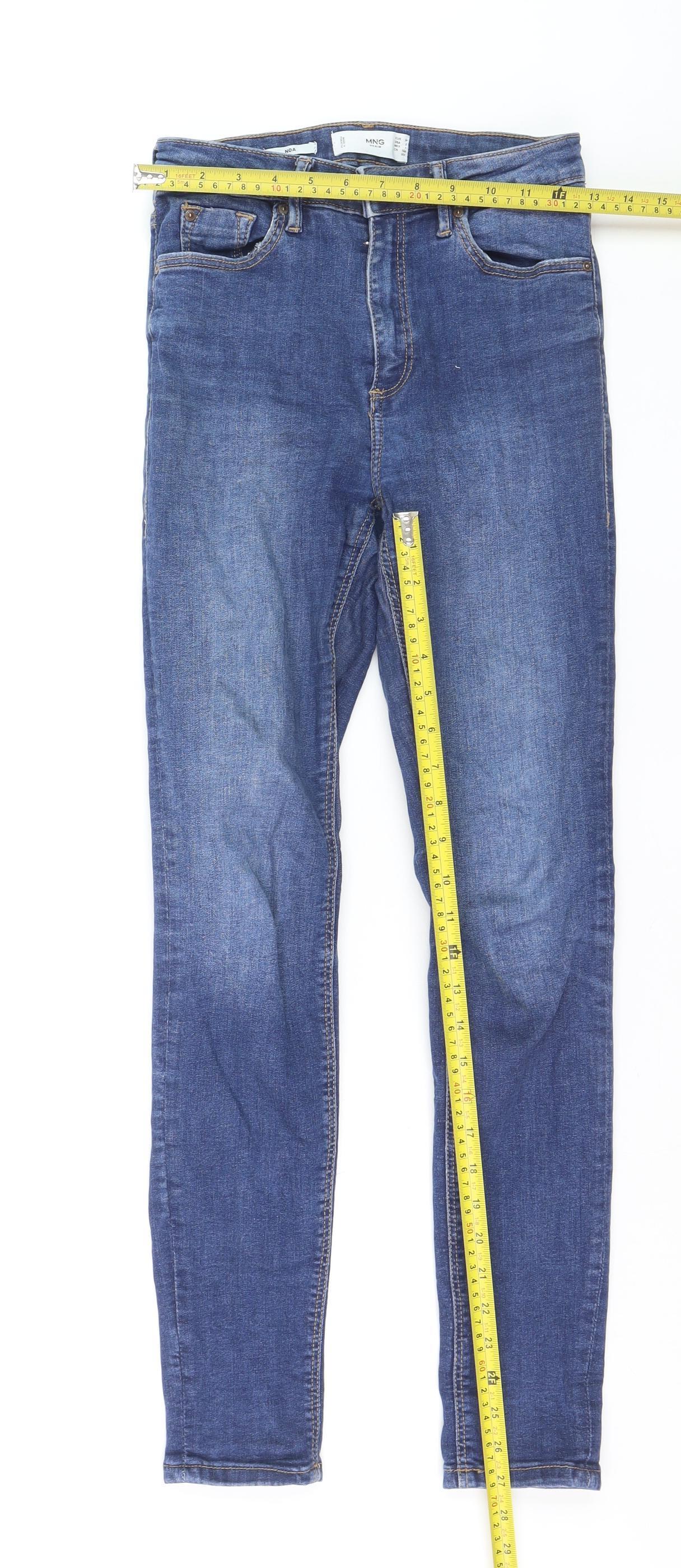 Mango Women’s Blue Skinny Mid-Rise Denim Jeans Size 8