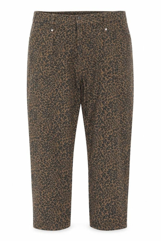 Bonmarche Women's Brown Animal Print Straight Leg Jeans Size 20