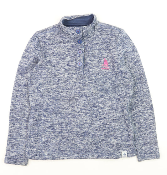 Land & Sea Womens Blue Henley Pullover Sweatshirt Size 12