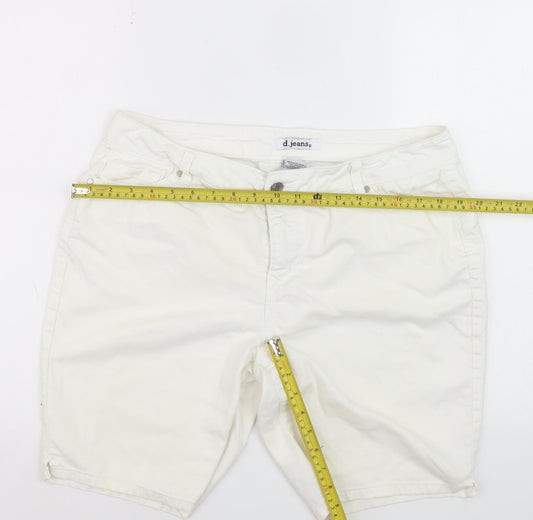 D.Jeans Womens White Chino Shorts Size 12 Petite Cotton Blend