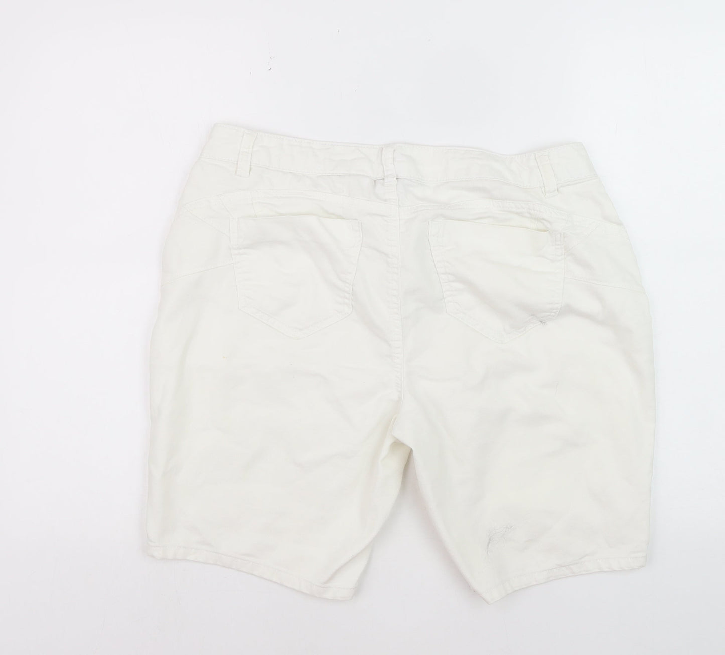 D.Jeans Womens White Chino Shorts Size 12 Petite Cotton Blend