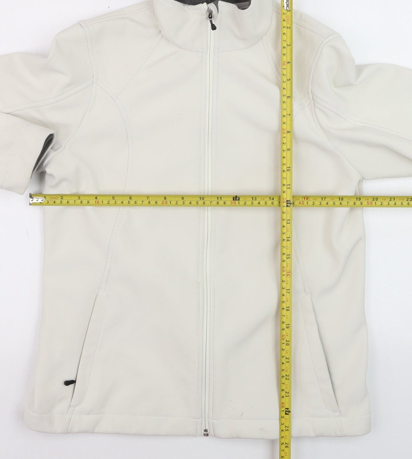 Lands' End Men's Ivory Softshell Jacket M Regular Fit Windproof Coat