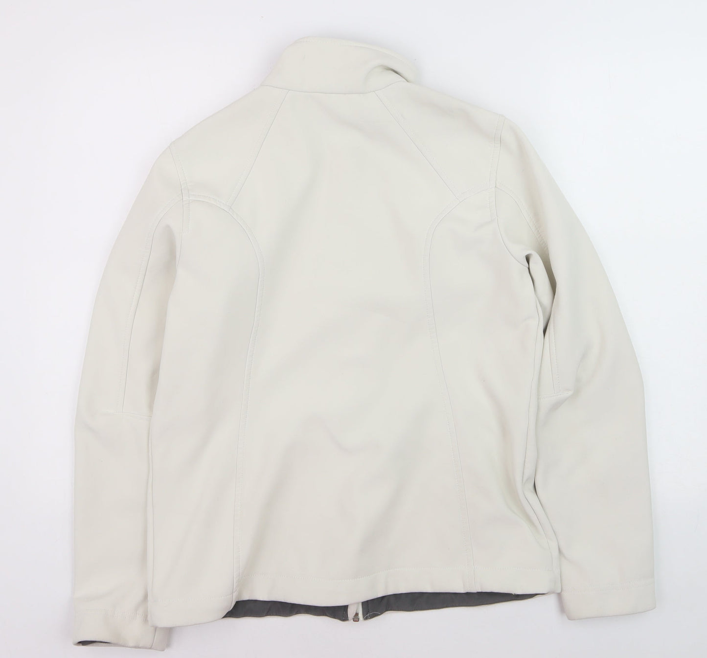 Lands' End Men's Ivory Softshell Jacket M Regular Fit Windproof Coat
