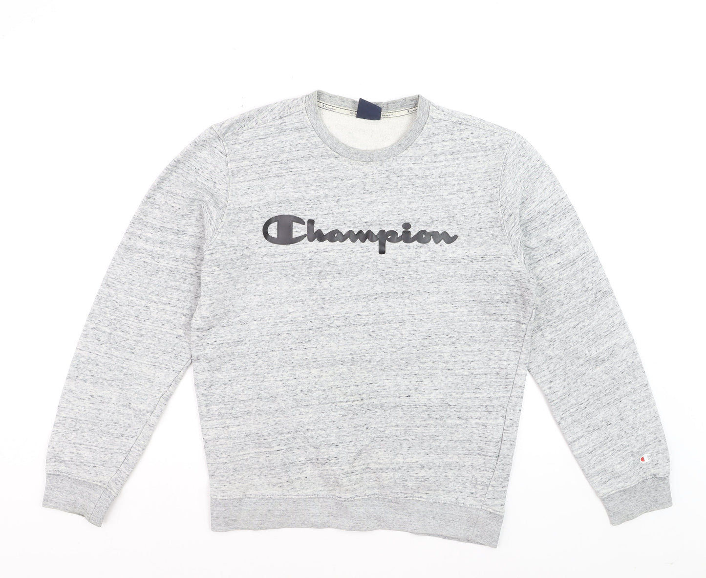 Champion Men's Grey Pullover Sweatshirt Medium Logo Crew Neck