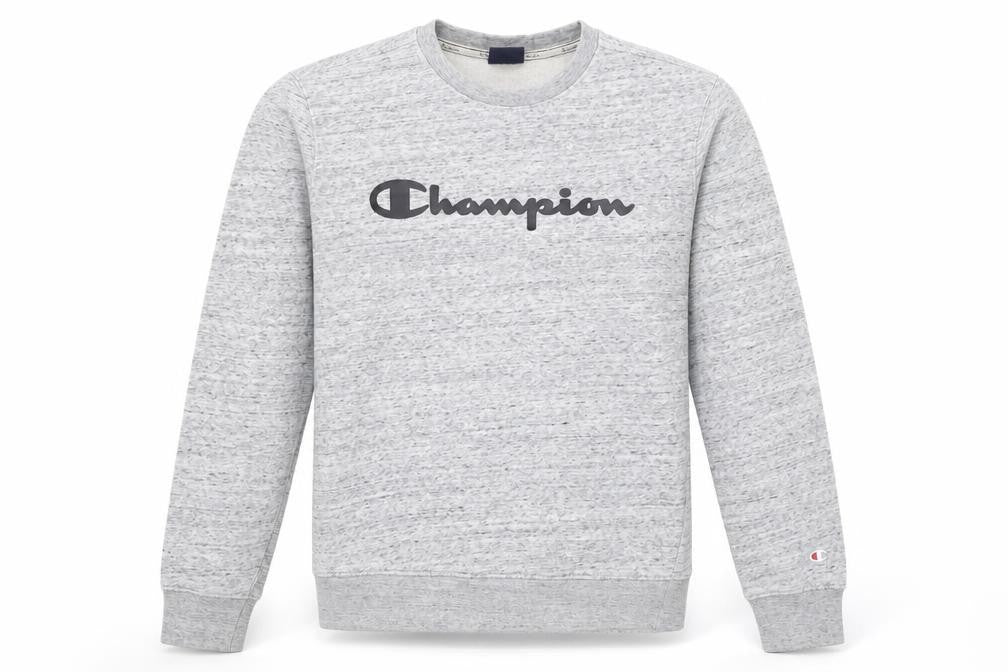 Champion Men's Grey Pullover Sweatshirt Medium Logo Crew Neck