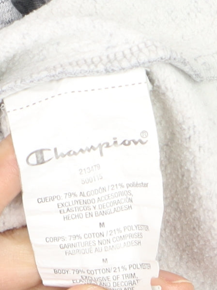 Champion Men's Grey Pullover Sweatshirt Medium Logo Crew Neck