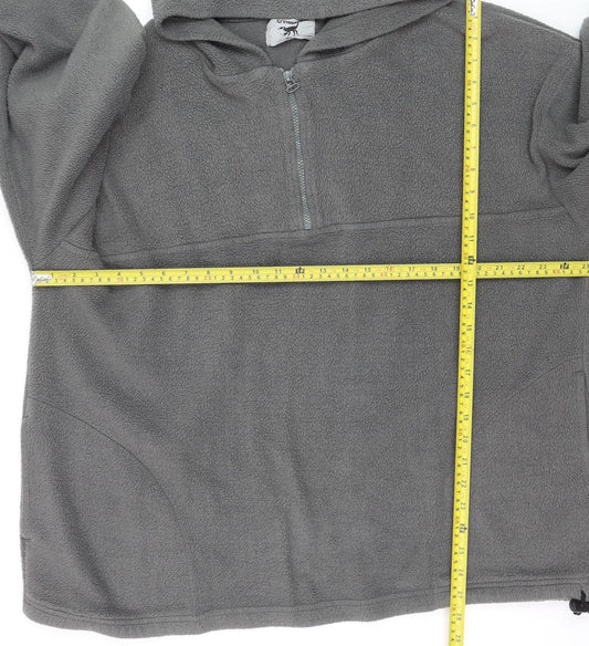 Scorpion Men's Grey Fleece 1/2 Zip Pullover Hoodie Size L