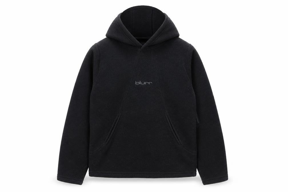 Blurr Men's Black Fleece Pullover Hoodie Medium