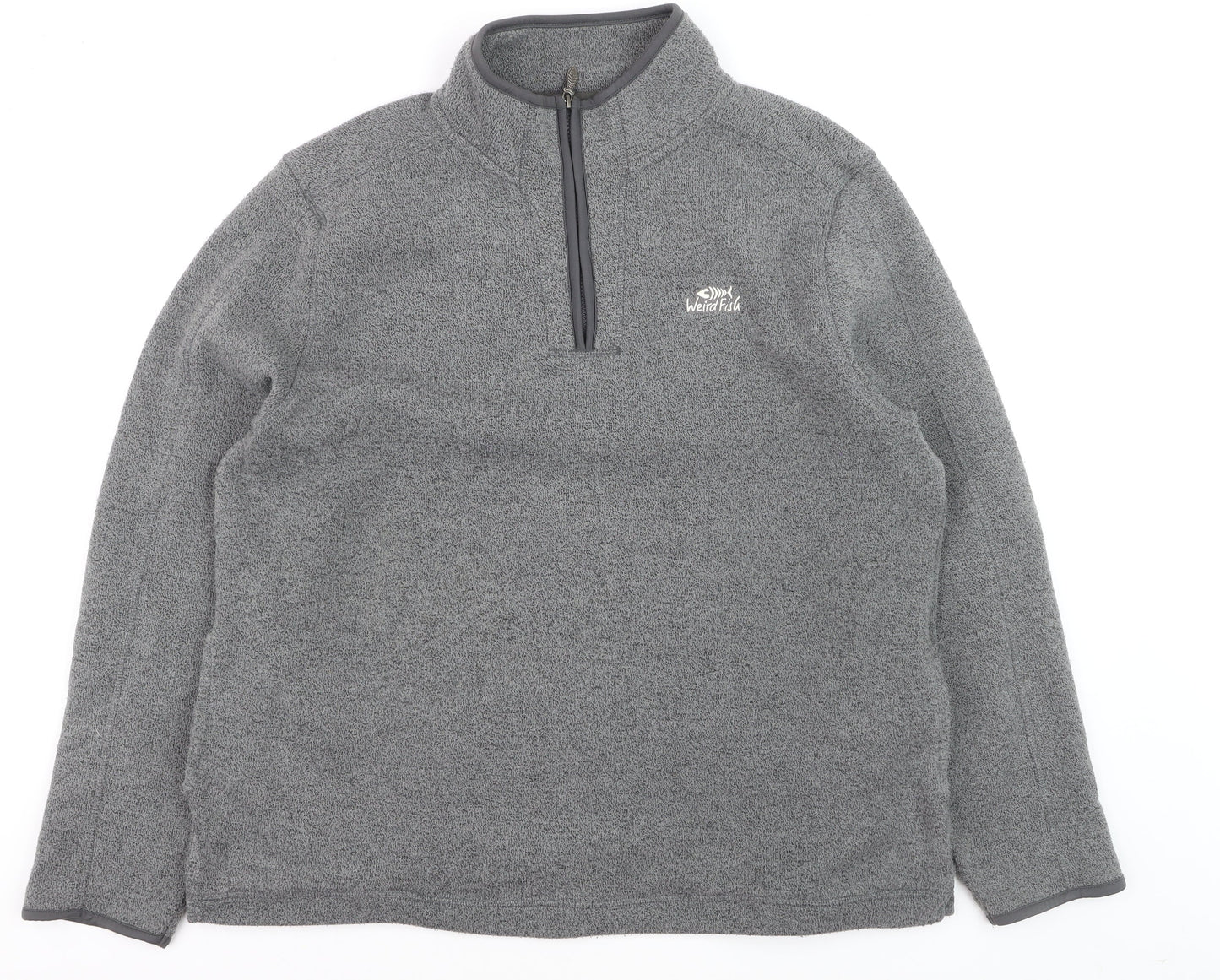 Weird Fish Men's Grey 3XL 1/4 Zip Fleece Pullover Sweatshirt