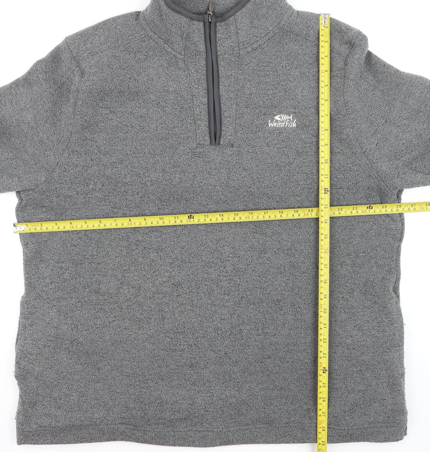 Weird Fish Men's Grey 3XL 1/4 Zip Fleece Pullover Sweatshirt