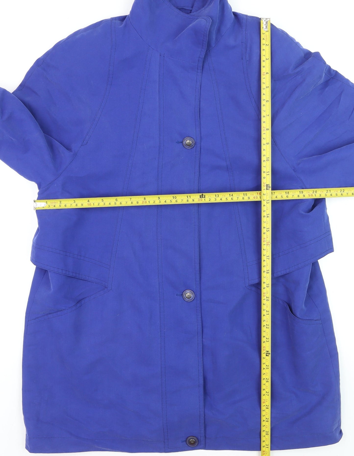 House of Fraser Women Blue Size 12 Long Overcoat Lined Polyester Jacket