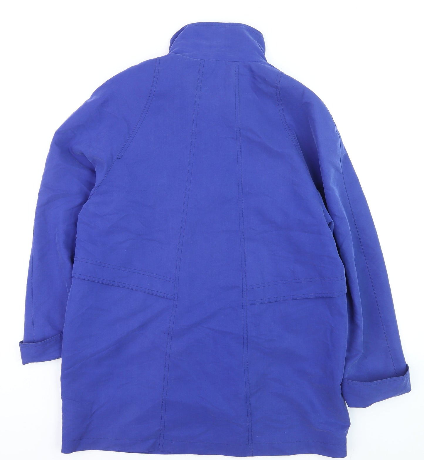House of Fraser Women Blue Size 12 Long Overcoat Lined Polyester Jacket