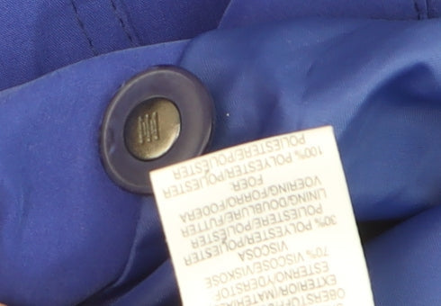 House of Fraser Women Blue Size 12 Long Overcoat Lined Polyester Jacket