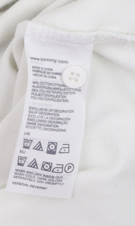 Tommy Hilfiger Men’s White Golf Polo Shirt XL Cotton Blend