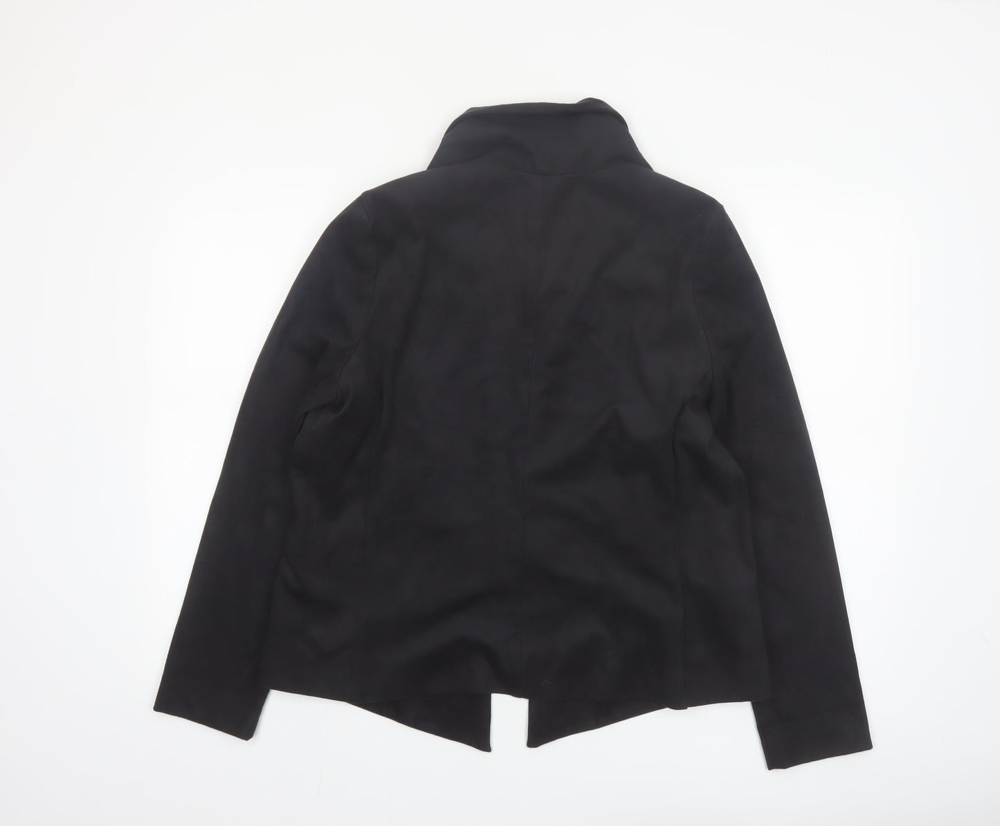 Oasis Women's Black L Lightweight Open Draped Jacket