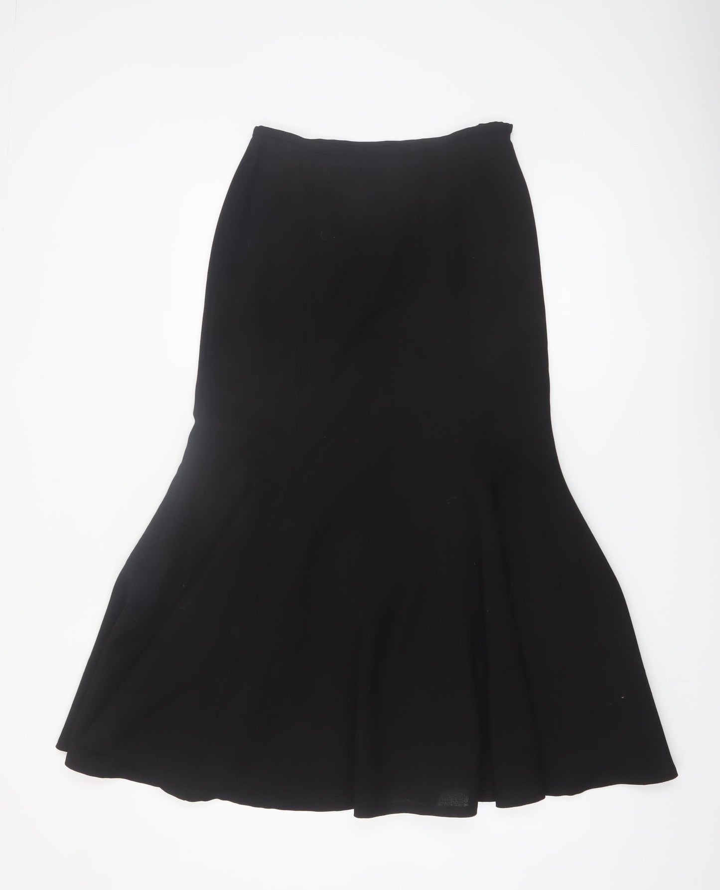 Jaeger Women Black Wool Midi Trumpet Skirt Size 8