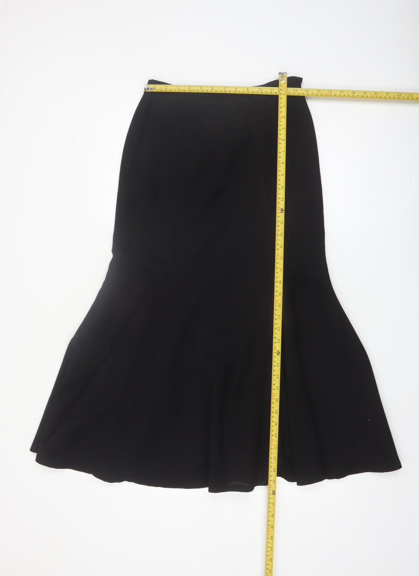 Jaeger Women Black Wool Midi Trumpet Skirt Size 8