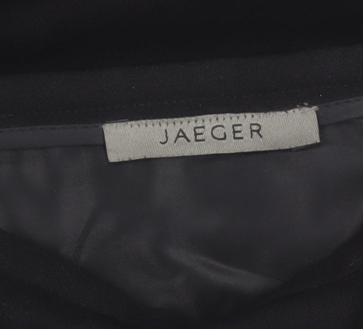 Jaeger Women Black Wool Midi Trumpet Skirt Size 8