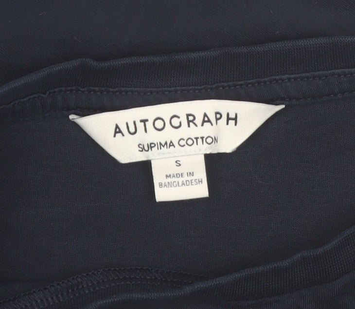 Marks and Spencer Autograph Men's Blue Supima Cotton T-Shirt Size S